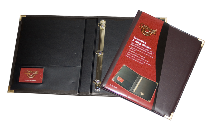 Waterville W80-3D Black Executive Ring Binder.